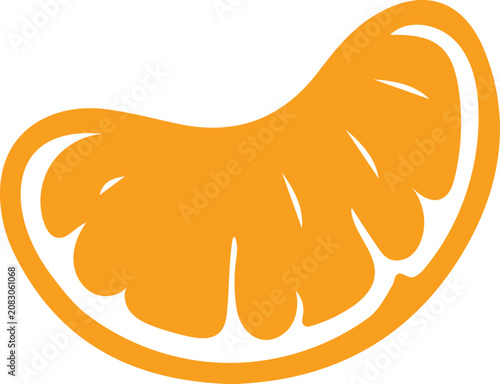 Obraz na plátne Fresh sliced mandarin orange segment vector icon