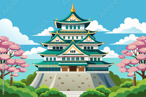Beautiful Image of Osaka Castle in Japan