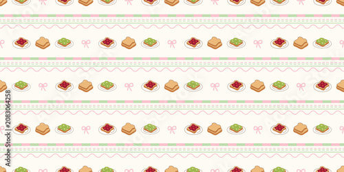 Bild auf Leinwand Pattern of Christmas cookies and candies with colorful sprinkles on festive back