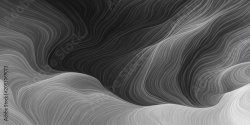Obraz na płótnie Abstract Black Hair Texture with Flowing Silk Waves on Black and White Backgroun