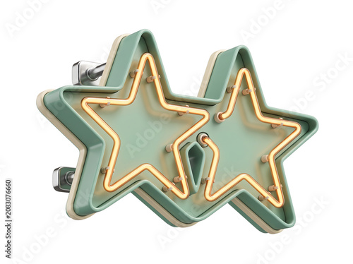 Double star neon sign