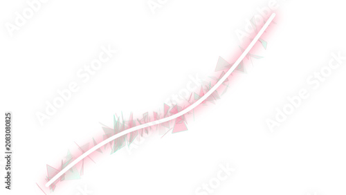 PNG image of Glowing pink light trail with geometric shards, ethereal neon wave illustration, abstract magic energy streak for futuristic design isolated on Transparent Background