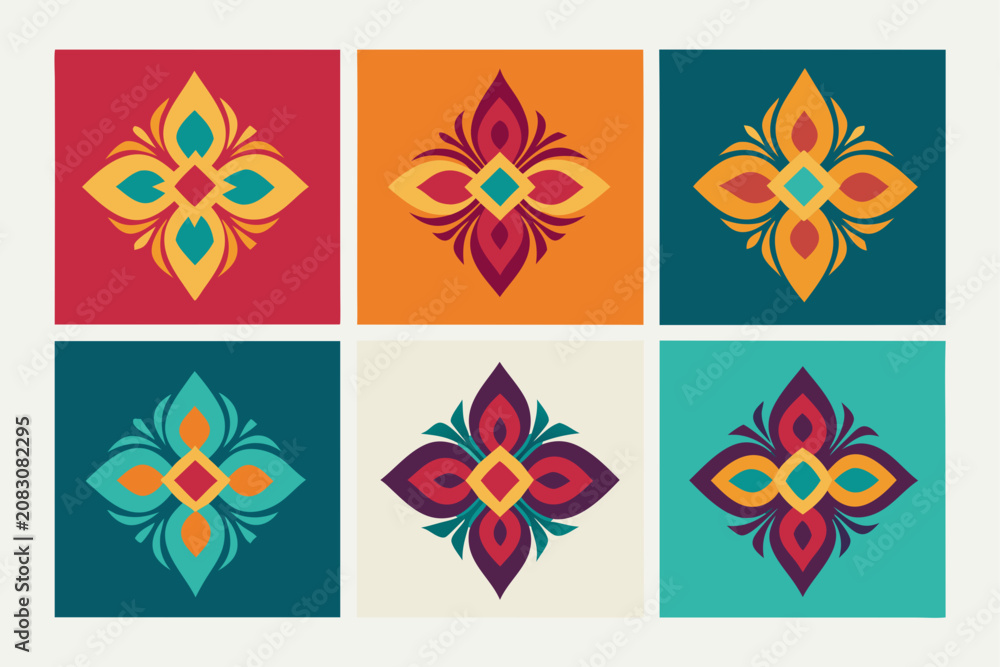 Obraz premium Collection of Six Square Panels