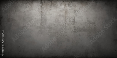 Schilderij op canvas Dark grunge concrete and metal wall texture background with aged rough stone sur