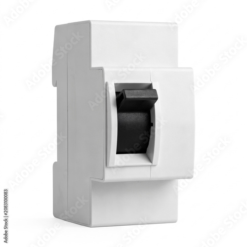 Generic mechanical limit micro switch isolated on white.