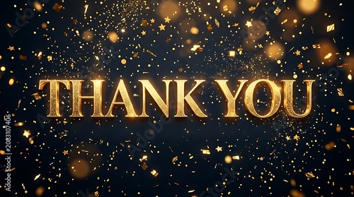 Gratitude message with sparkling festive background.