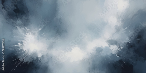 Rain in Fog, Clouds and Stormy Sky Abstract Cloudscape with Dark Dramatic Weather, Blue Sky Light and White Fog Texture in Nature Night Backdrop