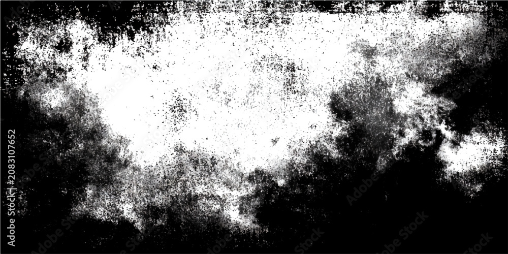 Obraz premium Grungy textured background with distressed black and white abstract effect, suggesting chaos and decay with rough splatters and abstract pattern.