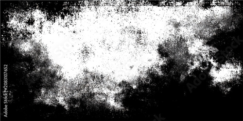 Obraz na płótnie Grungy textured background with distressed black and white abstract effect, suggesting chaos and decay with rough splatters and abstract pattern
