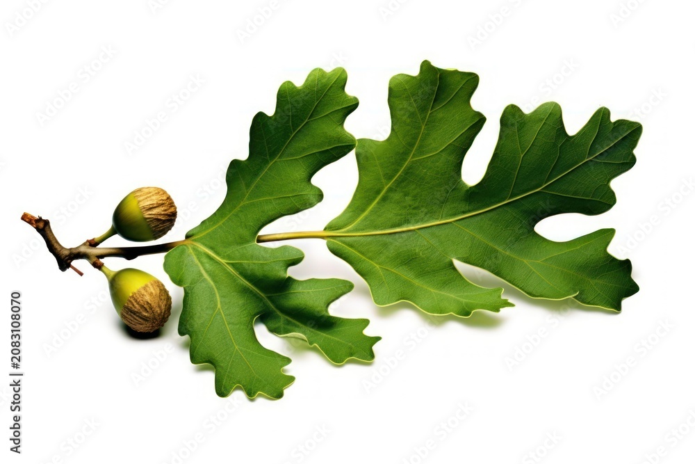 Fototapeta premium Green oak leaf vegetable plant green.