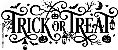 Photos Halloween trick or treat decorative sign