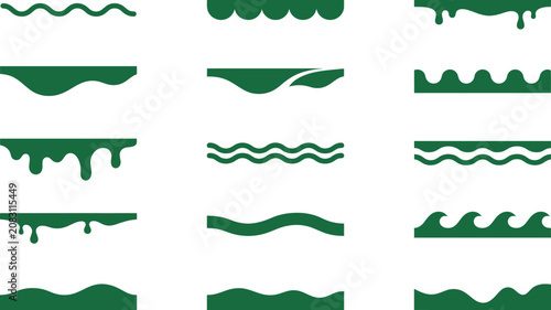 Collection of various green border and line styles