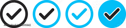 Four check marks in circles with different colors