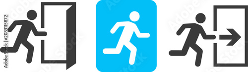 Vector illustration of people running through