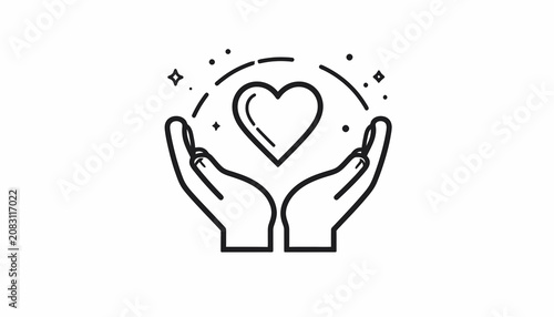 Quadro su tela Hands holding a heart symbol.