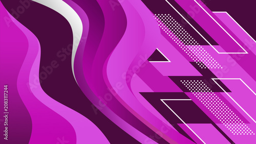 Modern purple abstract background. Vector illustration. A blend of beautiful waves with lines and dots.