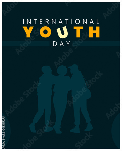 International Youth Day Social Media Poster Design Vector Template