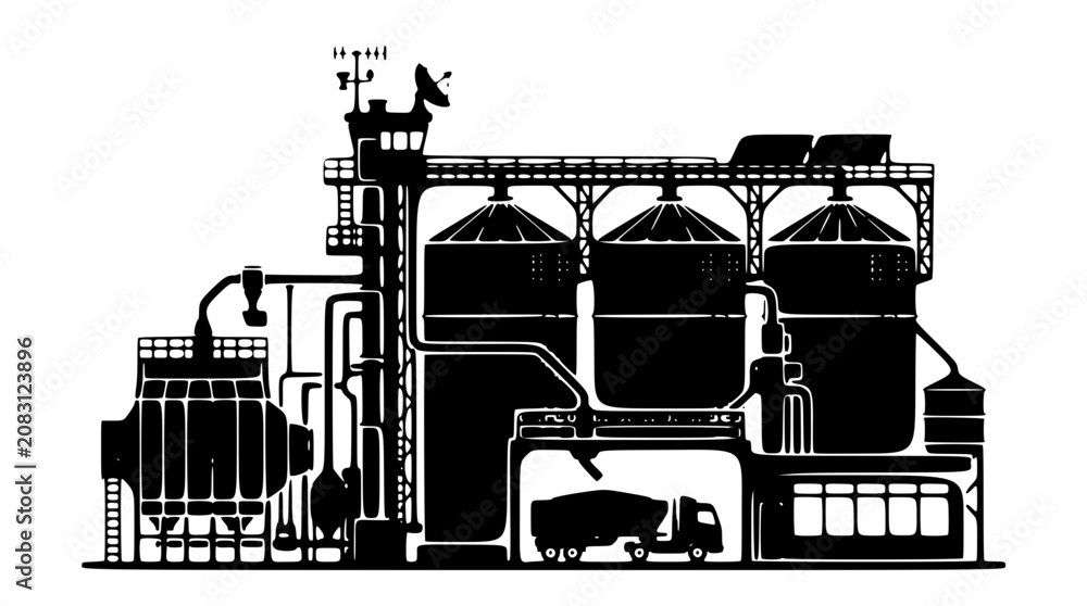Obraz premium Smart grain silo silhouette