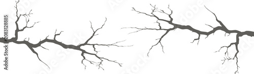 Fotografía Realistic ground crack collection isolated on transparent PNG background with detailed fractured fissure lines