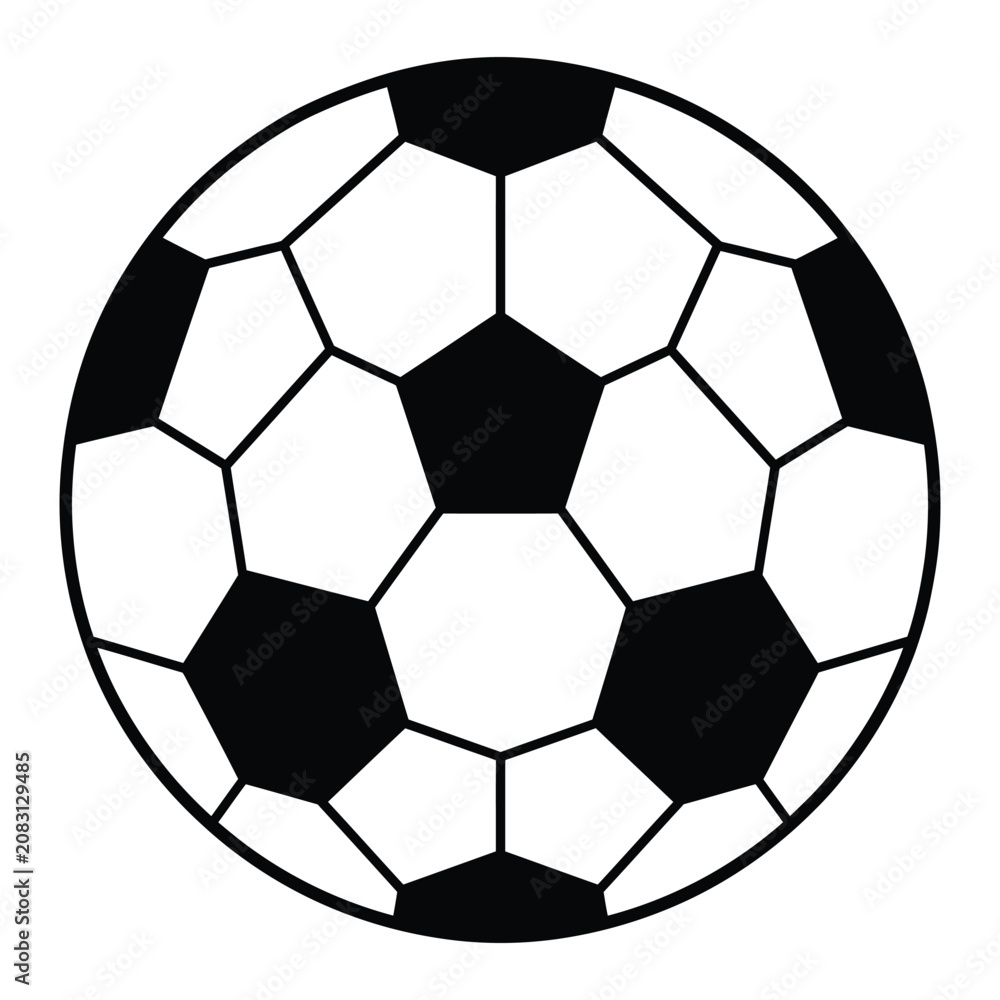Fototapeta premium Traditional soccer ball pattern graphic illustration with football soccerball competition tournament athletic geometry pentagon isolated exercise training recreation