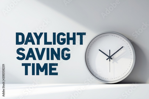 Banner poster greeting card Daylight saving time, spring change hour summertime day AI Generative