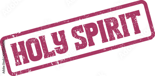 Принти на полотні A magenta ink distressed rubber stamp displaying the words Holy Spirit for divin