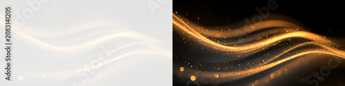Transparent png orange flowing dust lines overlay with bright particles flying in dynamic motion wave on dark and light backgrounds for abstract texture design effect sand isolated cloud explosion