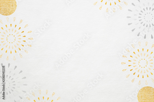 Japanese modern pattern washi paper background. Abstract firework design with the texture of Japanese paper.