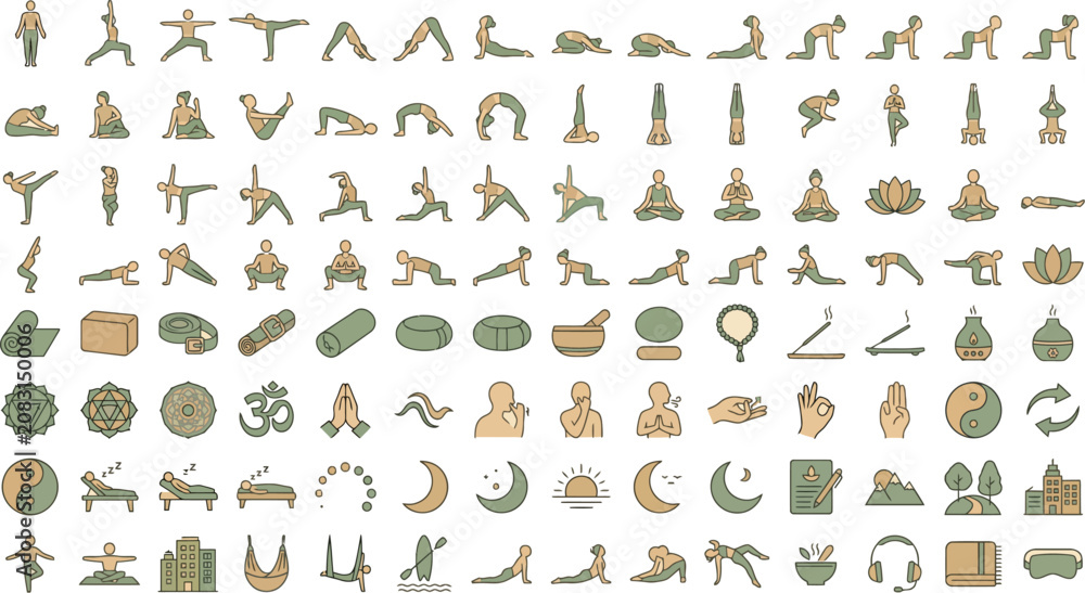 Obraz premium Collection of Hand Drawn Doodle Icons Set on White Background Minimalist Style