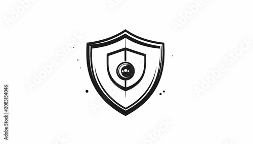 Fotografie Shield icon with lock symbol.