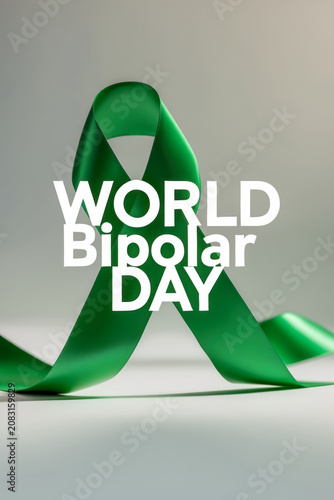 Banner poster postcard World Bipolar day awareness mental health expression and mood AI Generative