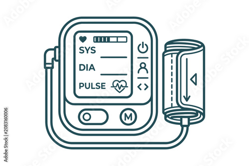 Photos Digital Blood Pressure Monitor Vector Illustration
