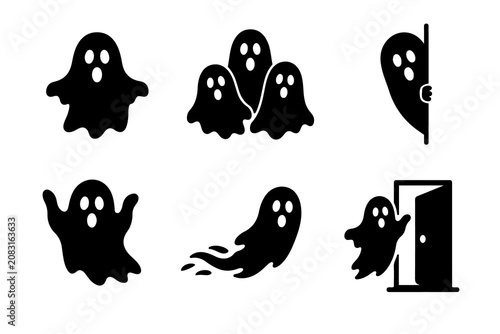  Minimal Halloween ghost silhouette icons