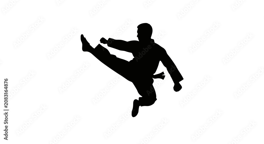 Fototapeta premium Man doing a kick boxing.