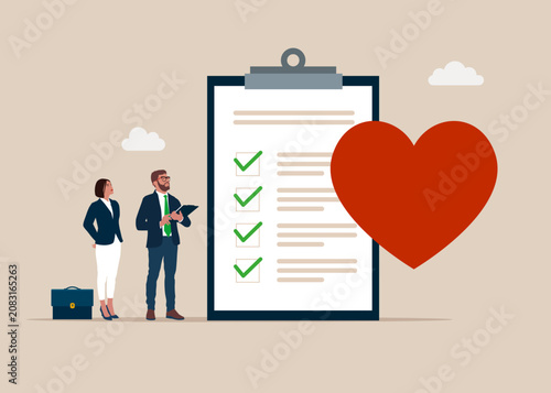 Wish list. Saint Valentine's day card. Love you. Flat vector illustration. Modern vector illustration in flat style