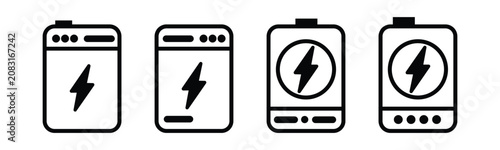 Tableau sur toile icon power bank phone technology