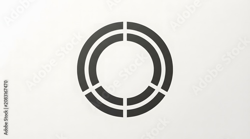 Minimalist Geometric Circle Logo Element with Segmented Concentric Rings Design