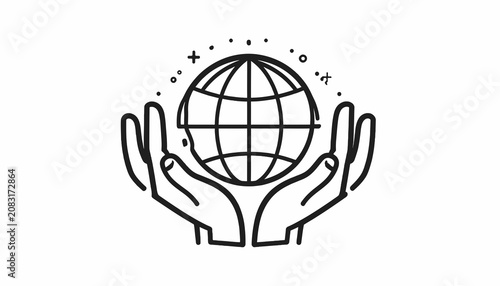 Fotografía Hands Holding a Globe Symbol.