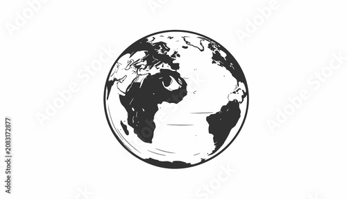 Canvastavla Globe Earth Planet World Map Illustration.