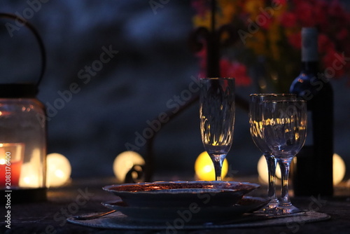 Cuadro en lienzo Ambiance soirée romantique