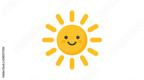 Cute smiling sun cartoon illustration