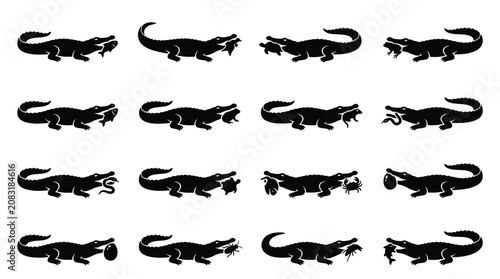 Photography Minimalist vector illustration set of diverse wild and domestic animals including mammals and birds, featuring clean lines and flat design style on a white background