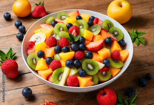Fresh fruit salad with mixe...