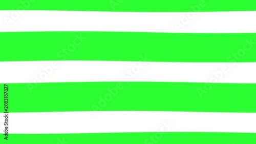Bright green and white horizontal hand drawn stripes pattern 4K Motion video