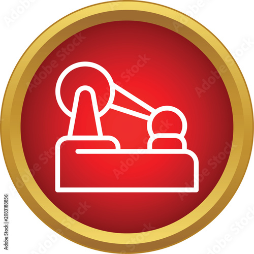 Εκτύπωση καμβά Drum pedal mechanism icon showing bass drum beater and footboard in a red circle