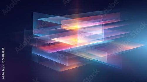 Abstract geometric transparent shapes