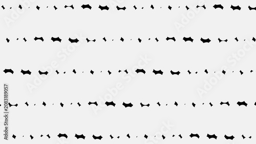 Abstract seamless pattern with black horizontal dashed lines and organic shapes on a light surface 4K Motion video