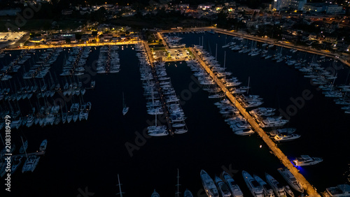D Marin Gouvia Marina Corfu yachts at night
