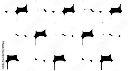 Abstract seamless pattern with black organic shapes and liquid forms on a simple repeat design 4K Motion video
