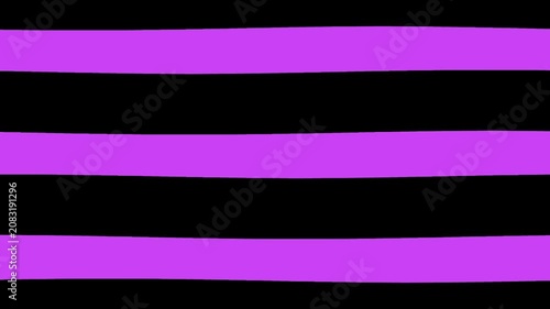 Horizontal purple and black stripes pattern background 4K Motion video